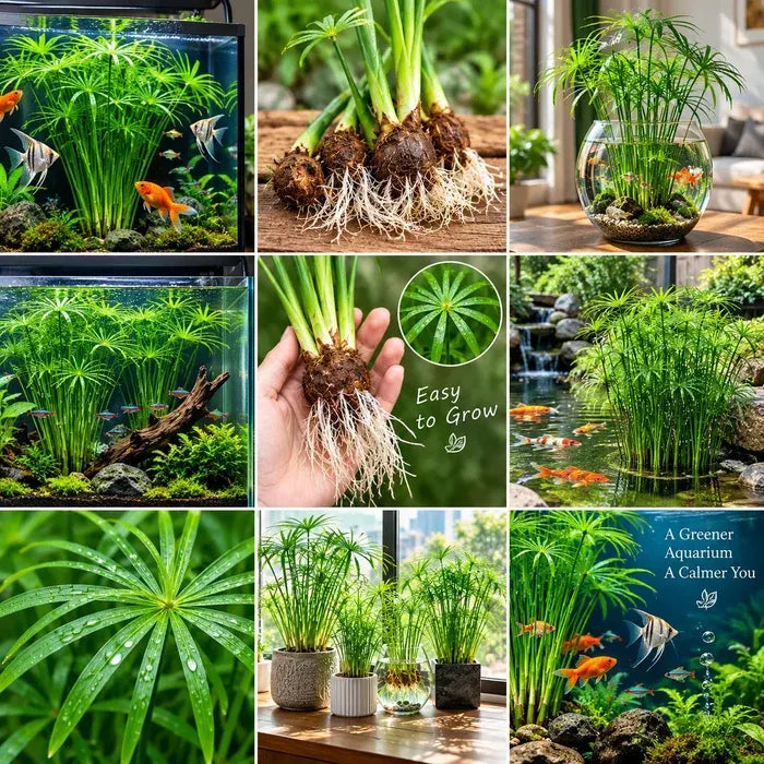 đżWater Bamboo Bulbs-Hydroponic Umbrella Plant â Natural Water Purifier for Aquariums, Turtle Tanks & Ponds