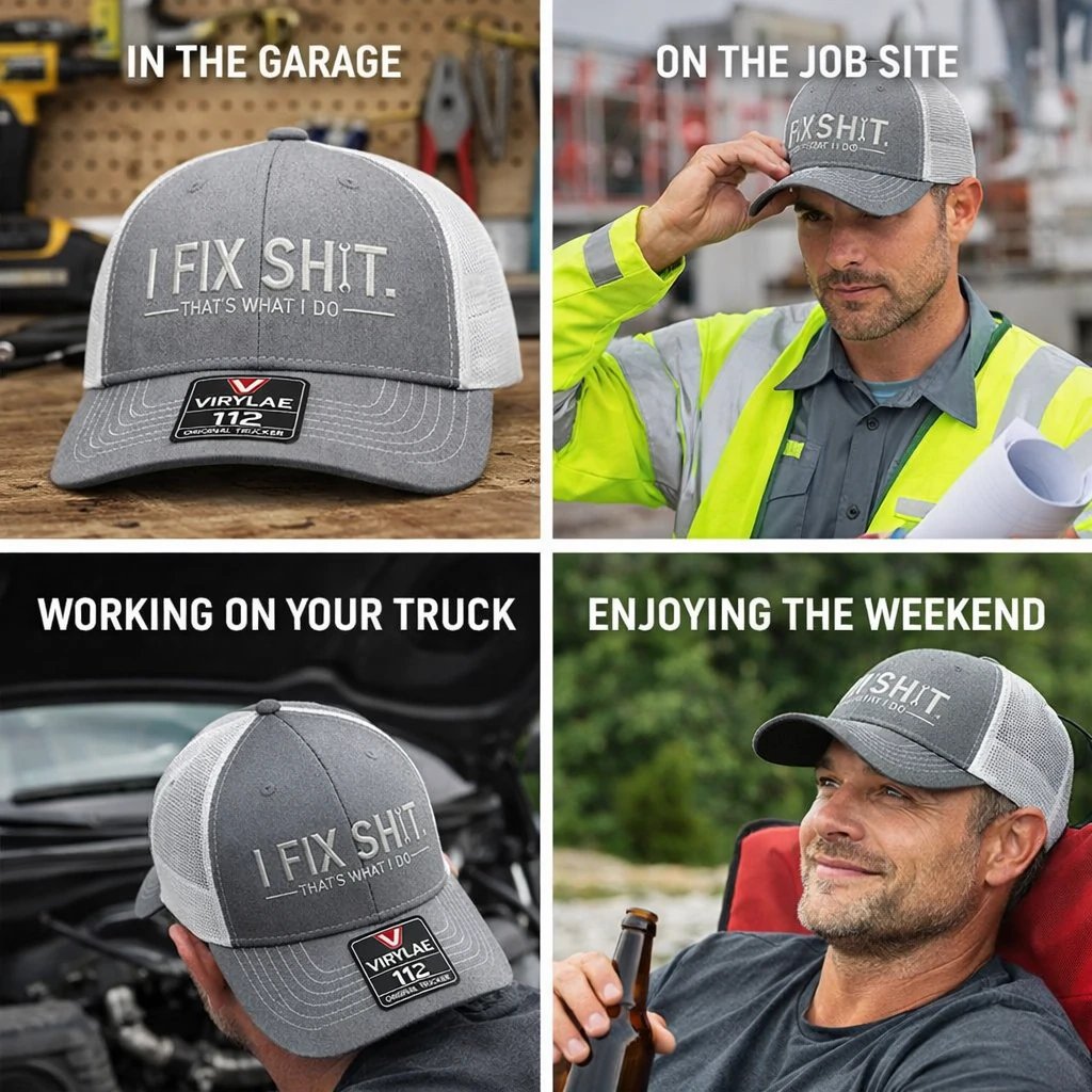 kamionos és szerelő sapka – I Fix Shit Trucker Sapka