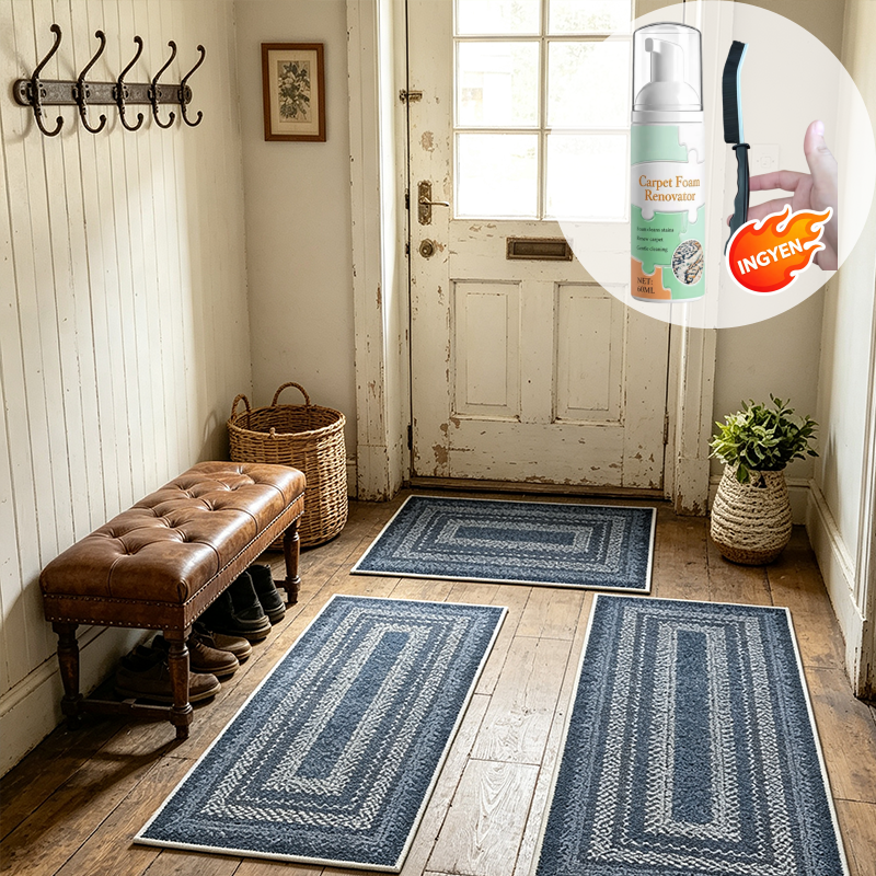 🏠 50% kedvezmény🧵Elegáns szőtt futószőnyeg – Poliészter – Csúszásmentes – Gyorsan nedvszívó 🚪