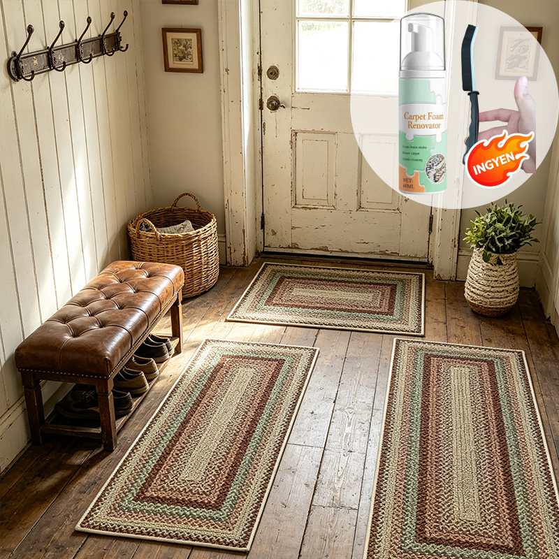 🏠 50% kedvezmény🧵Elegáns szőtt futószőnyeg – Poliészter – Csúszásmentes – Gyorsan nedvszívó 🚪