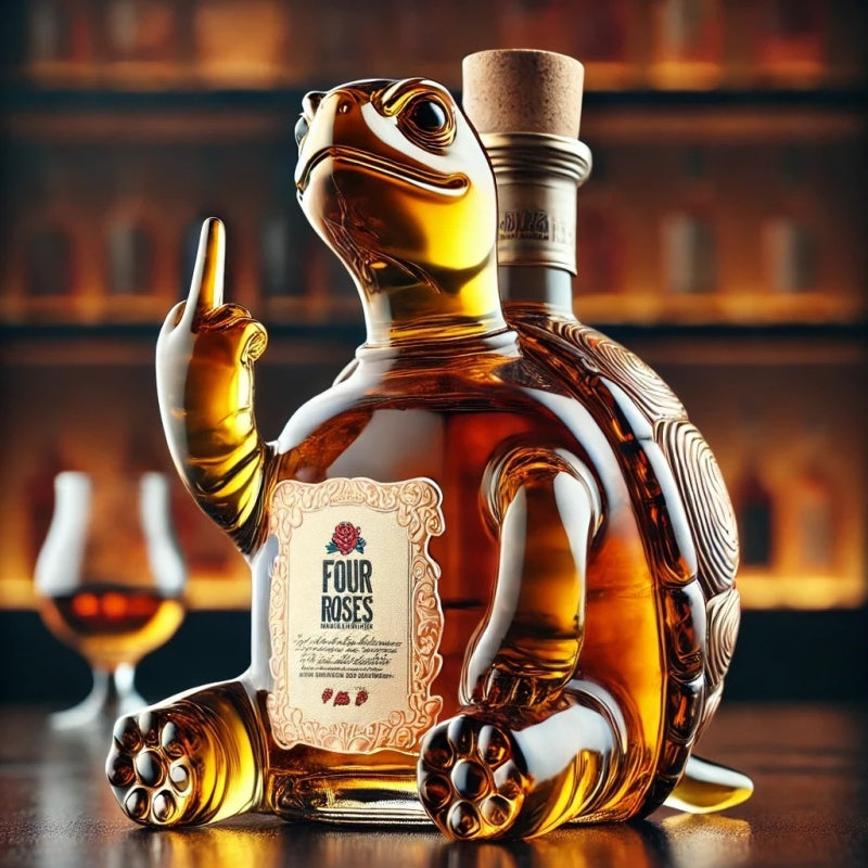 Vicces teknős whiskysüveg