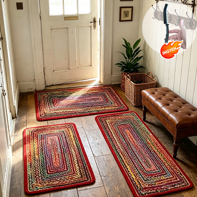 🏠 50% kedvezmény🧵Elegáns szőtt futószőnyeg – Poliészter – Csúszásmentes – Gyorsan nedvszívó 🚪