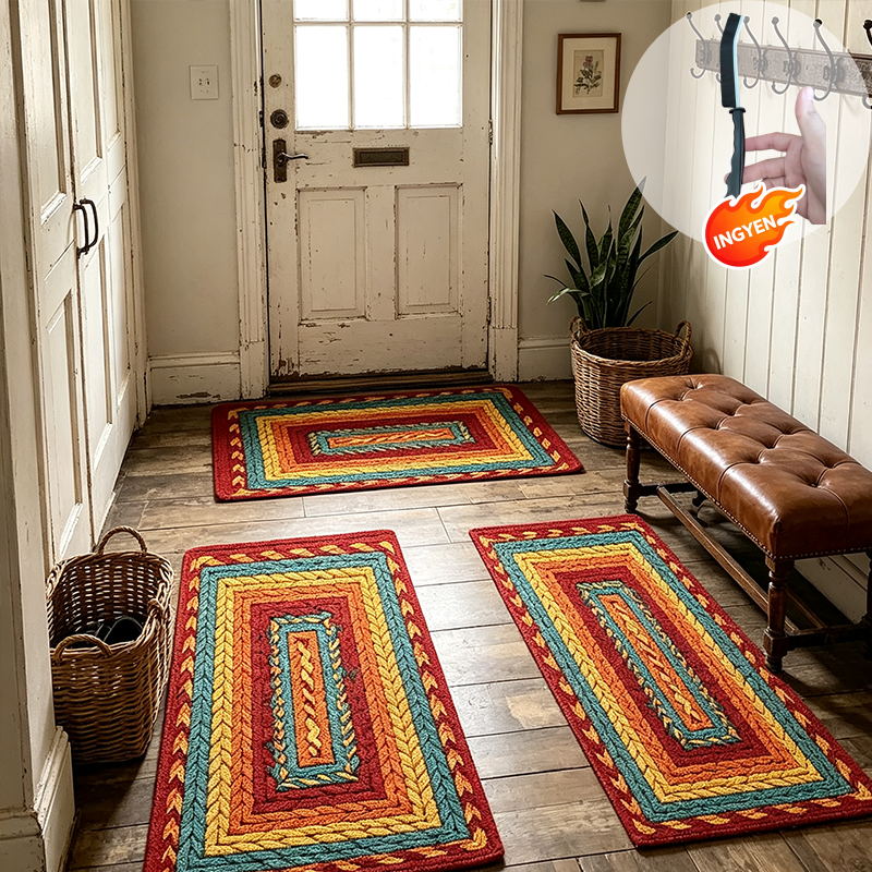 🏠 50% kedvezmény🧵Elegáns szőtt futószőnyeg – Poliészter – Csúszásmentes – Gyorsan nedvszívó 🚪