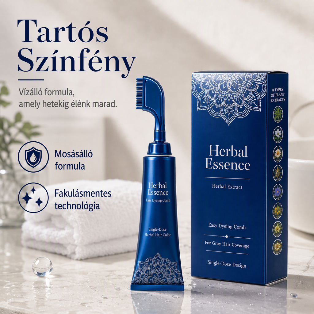 🌿 Növényi alapú fésűs hajfesték – 95%-os ősz hajtakarás, ammóniamentes
