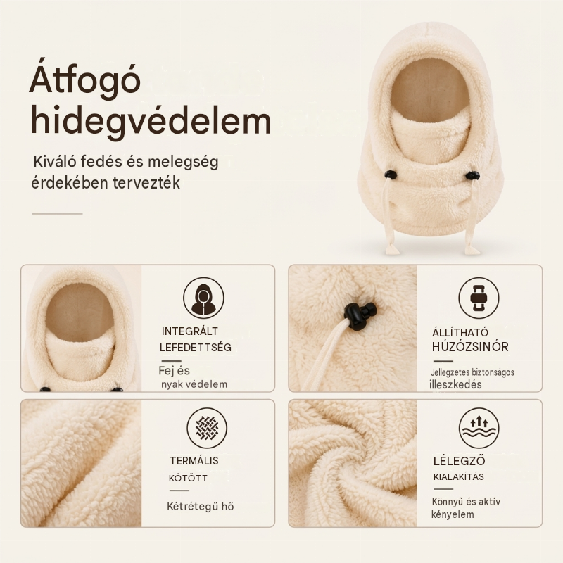 Kényelmes téli sapka gyerekeknek, minden egyben