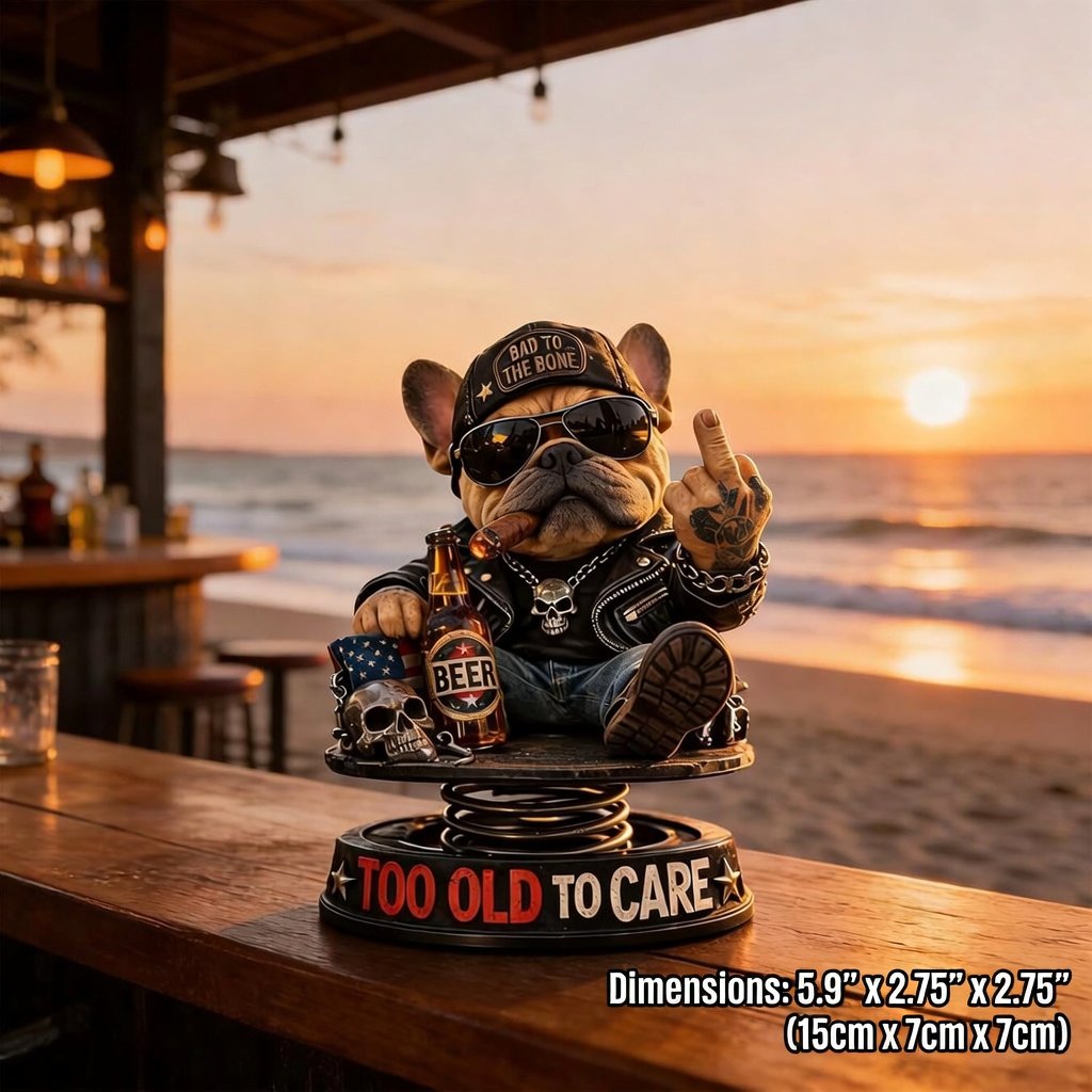Morcos „Túl öreg ahhoz, hogy törődj vele” bobblehead – Vidám, rugós autó műszerfal dekoráció