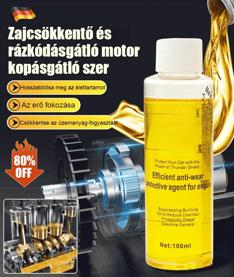 Hatékony motorvédő kopásgátló adalékanyag
