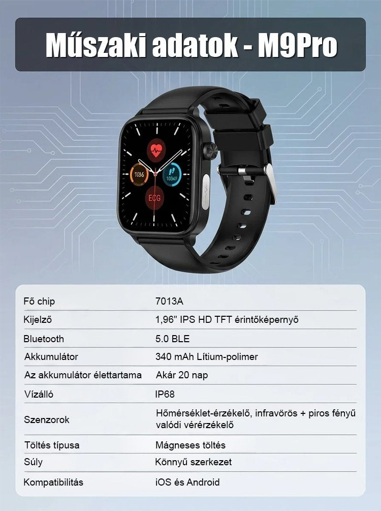 26 új M9Pro pontos, nem invazív vércukor- és vérnyomásmérő okosóra