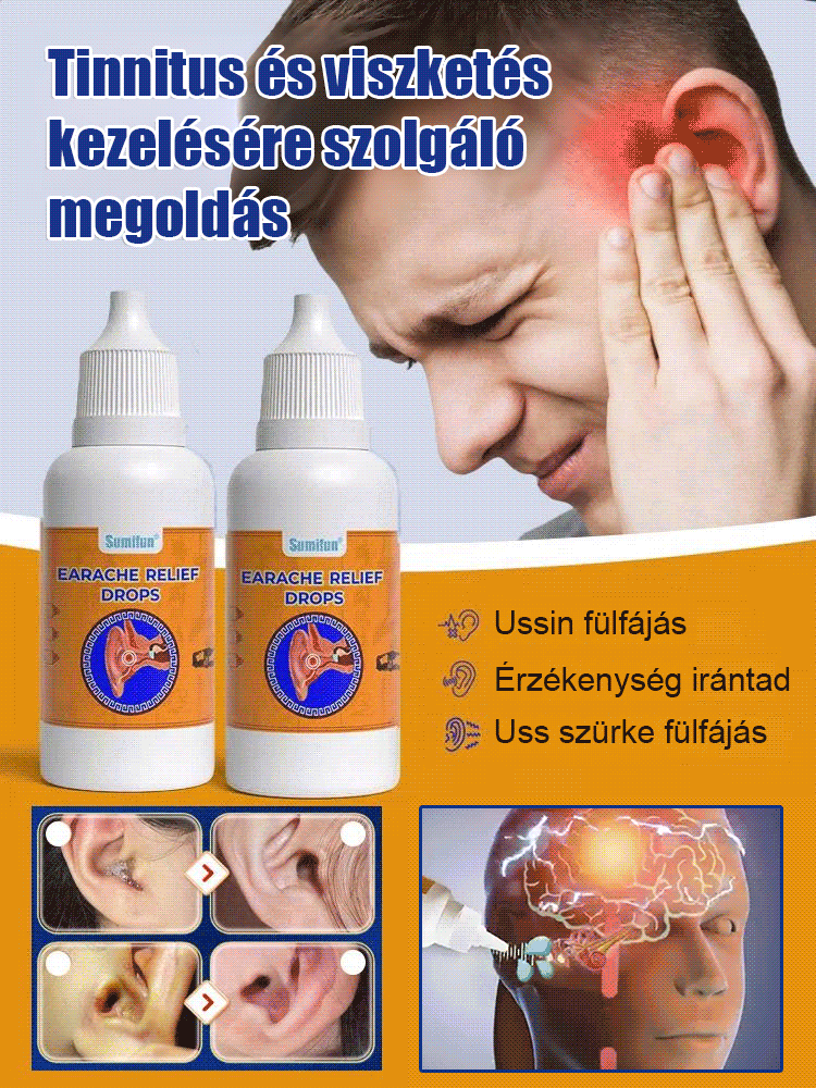Sumifun fülkagyló ápoló folyadék fülcsatorna tisztító antibakteriális javító fülzúgás fülvis