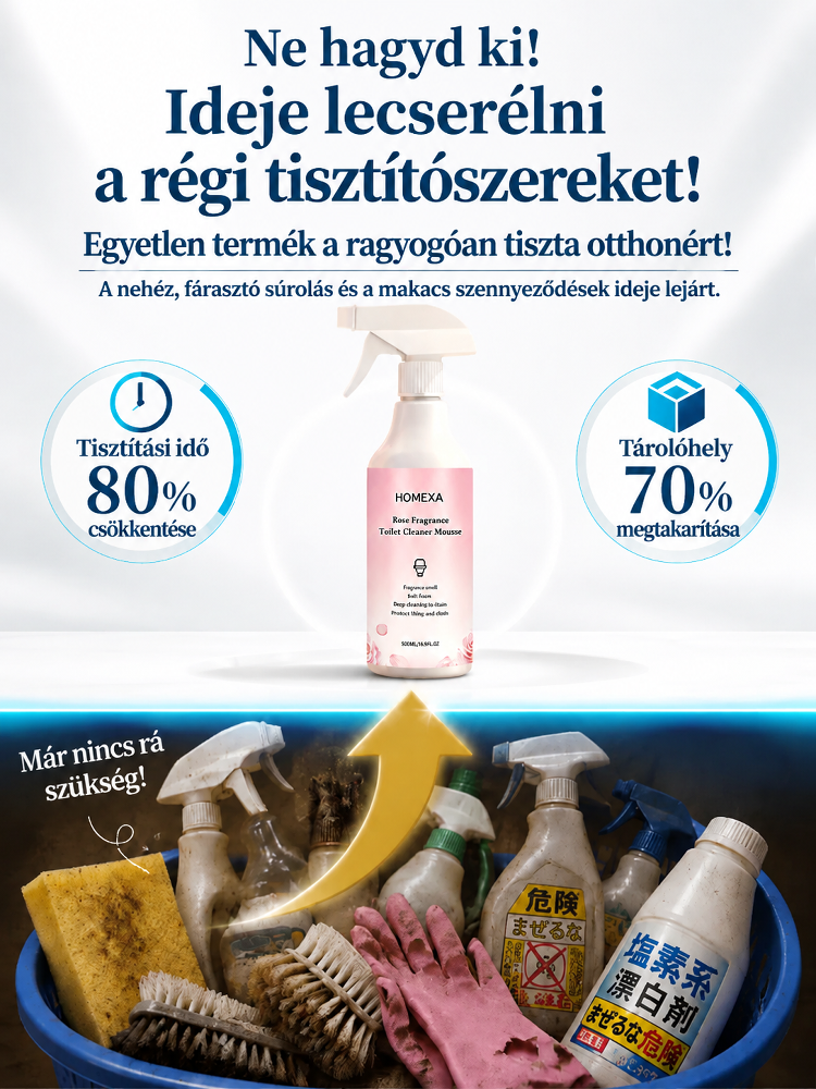 【Szennyeződés egy másodperc alatt tiszta】Virágillatú WC-tisztító és szennyeződéseltávolító