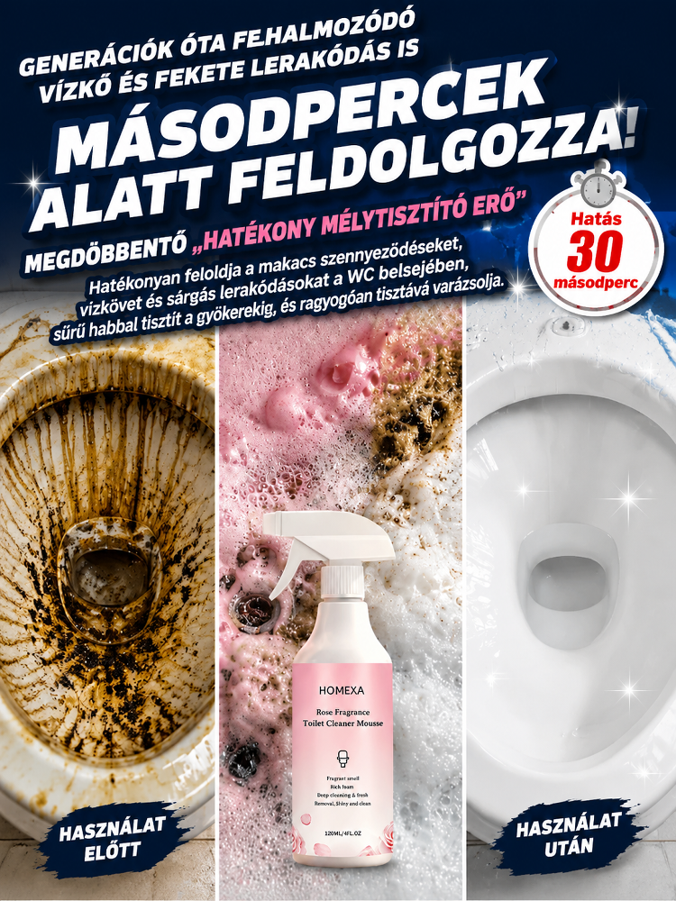 【Szennyeződés egy másodperc alatt tiszta】Virágillatú WC-tisztító és szennyeződéseltávolító