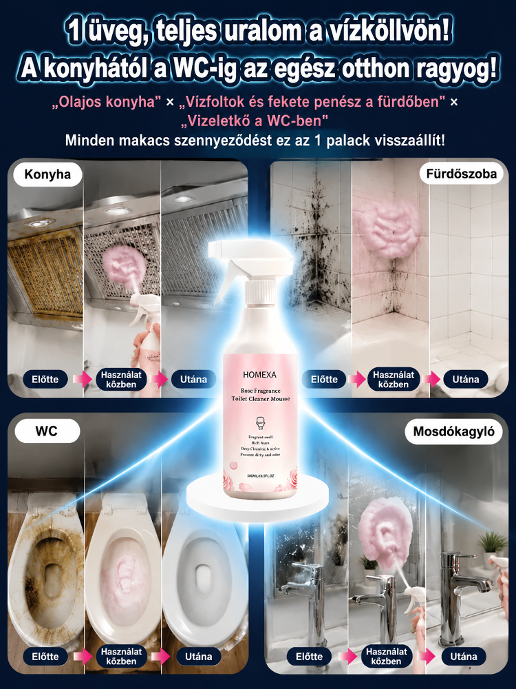 【Szennyeződés egy másodperc alatt tiszta】Virágillatú WC-tisztító és szennyeződéseltávolító