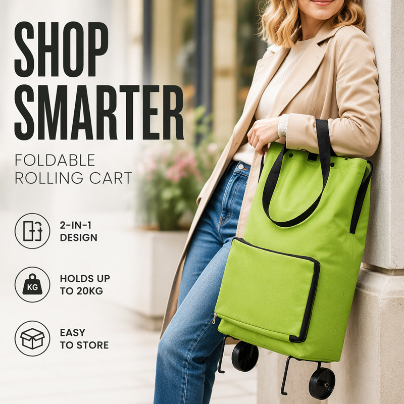 🎒 Összecsukható táska teleszkópos fogantyúval – Szupermarkethez és sétákhoz ⚡