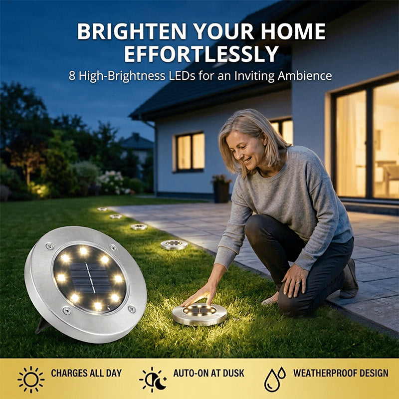🌟 Időjárásálló LED-es kültéri kerti lámpa – Napelemes működés, energiatakarékos 🌙