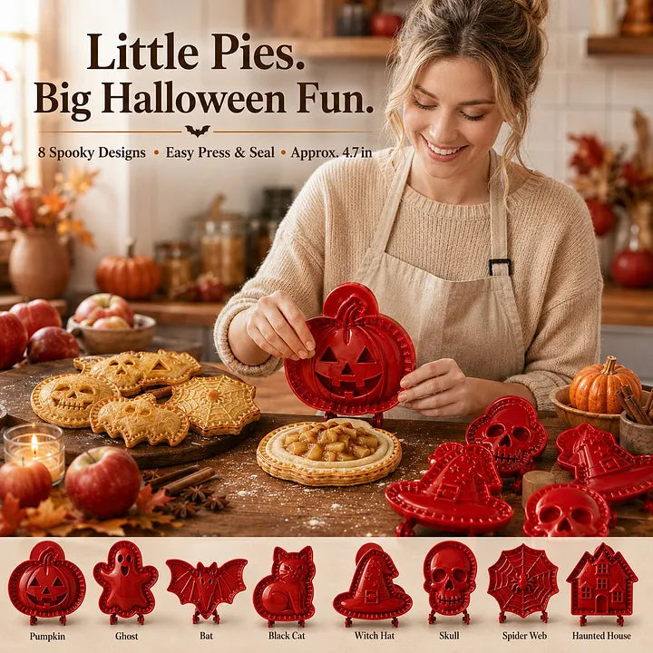 🎃 8 darabos halloweeni mini kézi piteforma-készlet