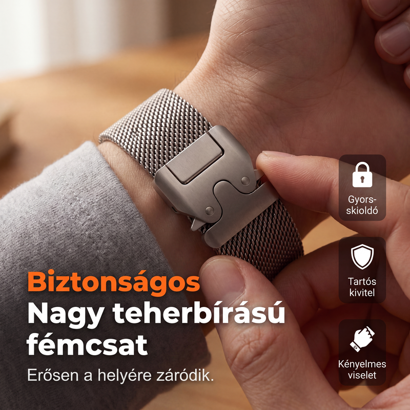 ⌚Rozsdamentes acél hálós óraszíj – Apple Watch-hoz