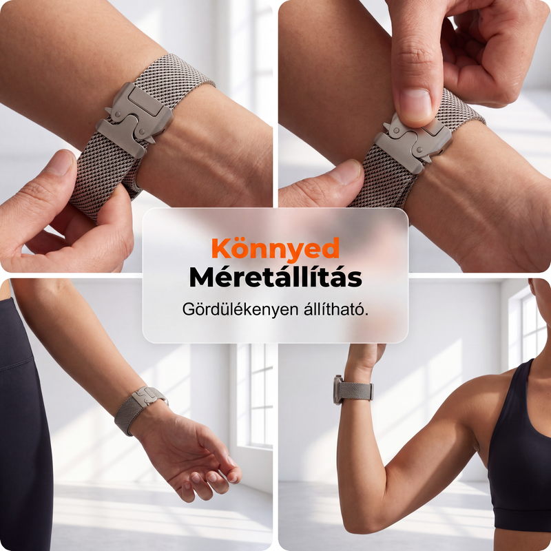 ⌚Rozsdamentes acél hálós óraszíj – Apple Watch-hoz