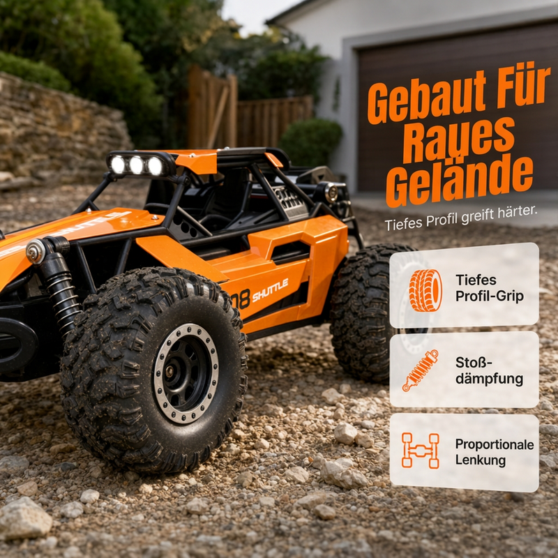 🏎️Nagy sebességű, négykerék-meghajtású RC terepjáró – Erős motor, terepen is könnyen használható✨