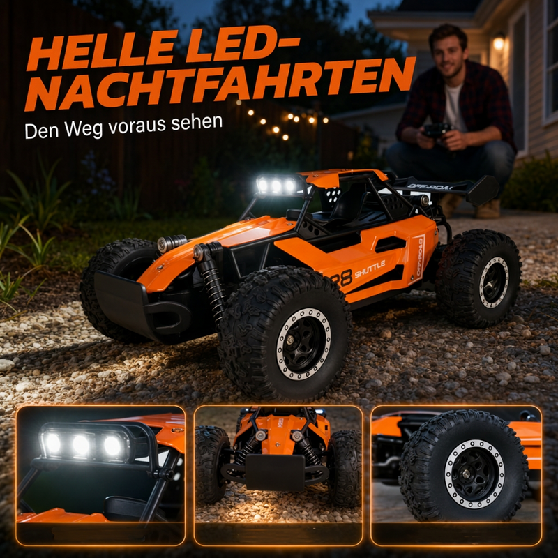 🏎️Nagy sebességű, négykerék-meghajtású RC terepjáró – Erős motor, terepen is könnyen használható✨