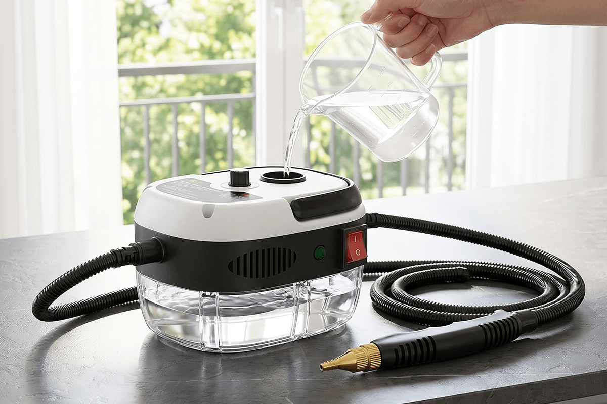 💧2500W kézi, magas hőmérsékletű, nyomás alatt álló gőztisztító készülék