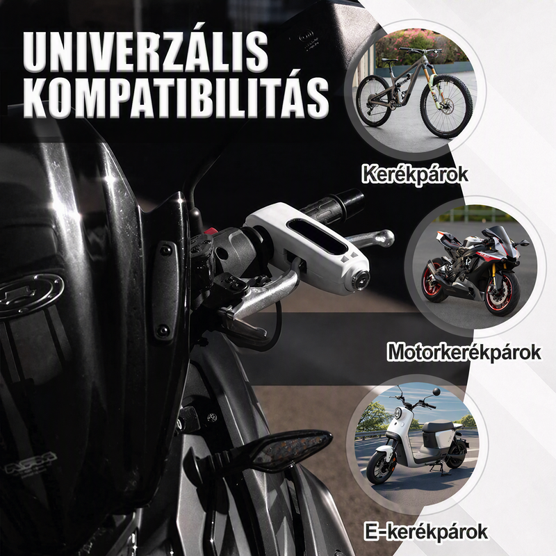 🚲 Egy zár, három zár hatása! Ötvözetből készült gázkar-zár és riasztó egyben