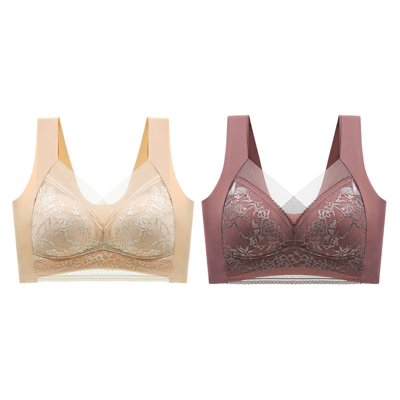 👙 Szuper kényelmes és puha női csipkés melltartó acélgyűrű nélkül【✨1 + 1 ingyenes】