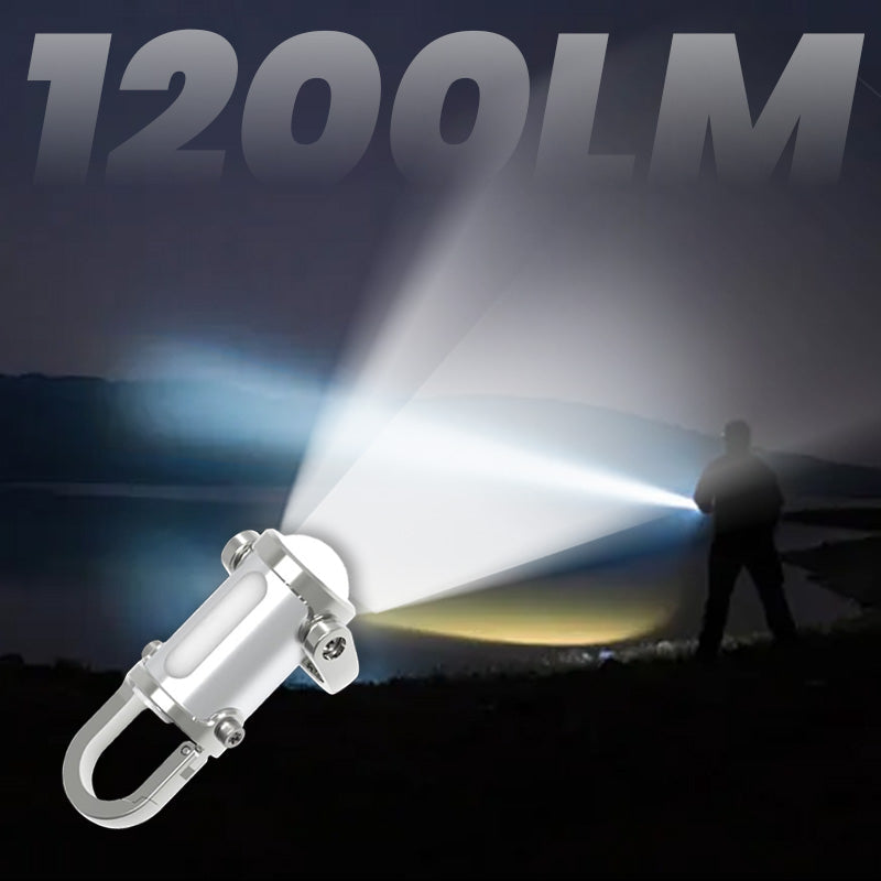 1200 lumen fényerejű kulcstartó zseblámpa, szuperfényes, vízálló, miniatűr