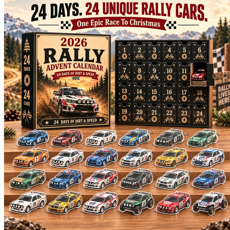 🏎️ Rally Adventi Naptár 2026 – 24 napnyi kosz és sebesség, 24 gyűjthető rallyautó