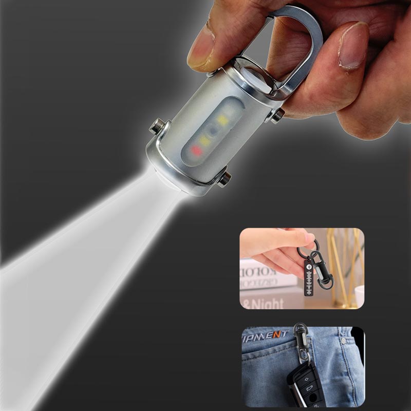 1200 lumen fényerejű kulcstartó zseblámpa, szuperfényes, vízálló, miniatűr