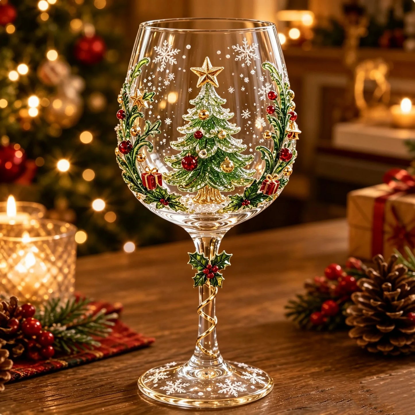 🔥🎁Karácsonyi szett 3D borospoharak gyűjteményével ajándékdobozban✨