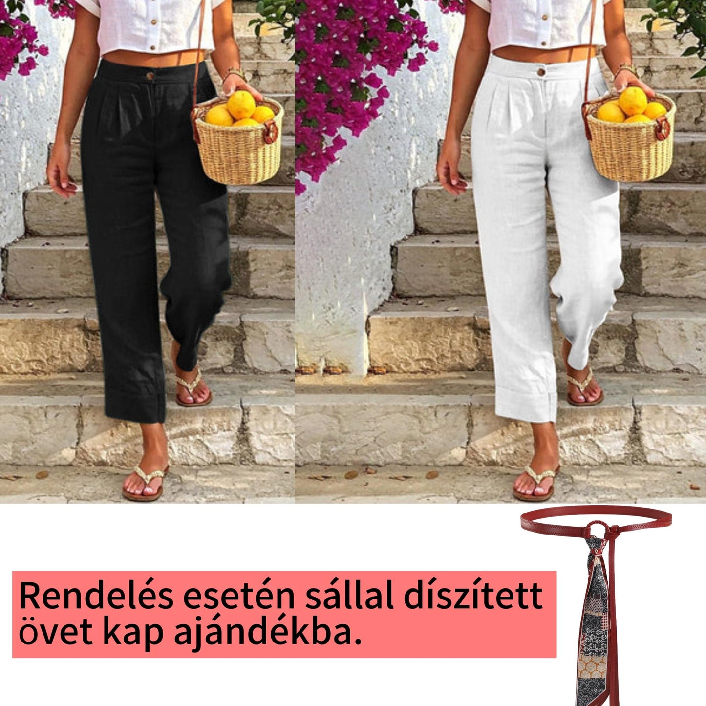 Abszolút must-have🔥👖 Könnyű, lenvászon keverékből készült nadrág – folyékony eséssel és klasszikus egyenes szárral, ideális munkához vagy hétvégére