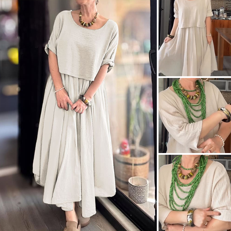 【S-5XL】👗Egyszínű hosszú szoknya szett