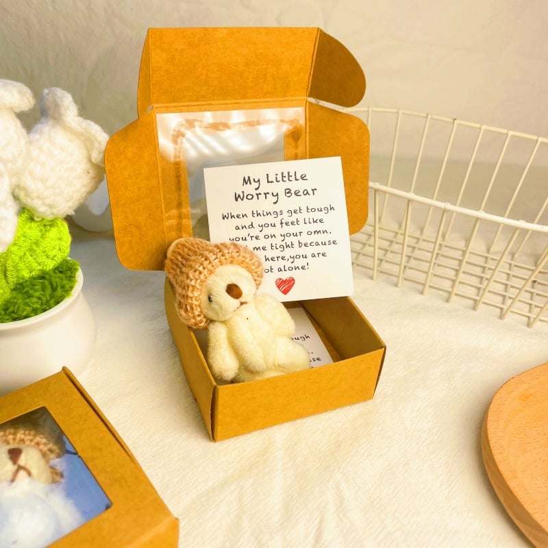 🔥🧸Kézzel készített mini plüssmackó dobozban