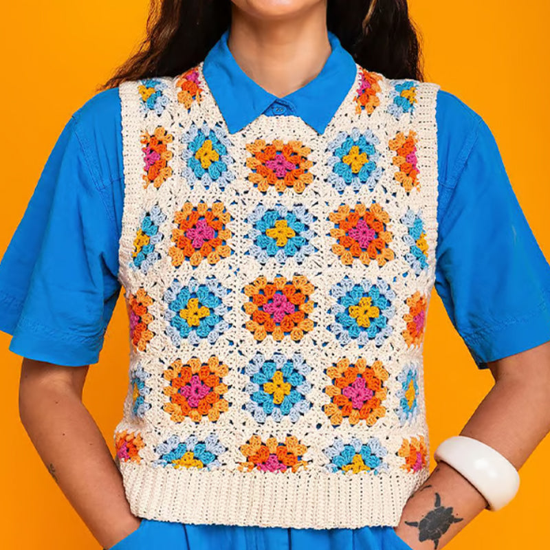 🧶✨Nagymama négyzet alakú horgolt kártyajáték – 50 minta kombináláshoz és komponáláshoz