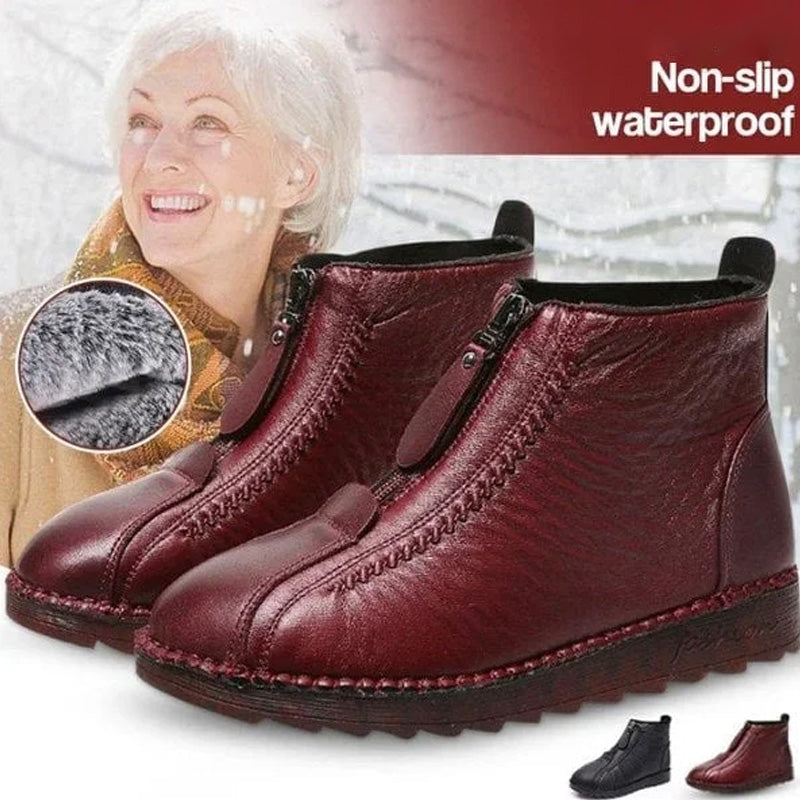 ❄️ Női Téli Meleg Cipzáras Bokacsizma 👢💕