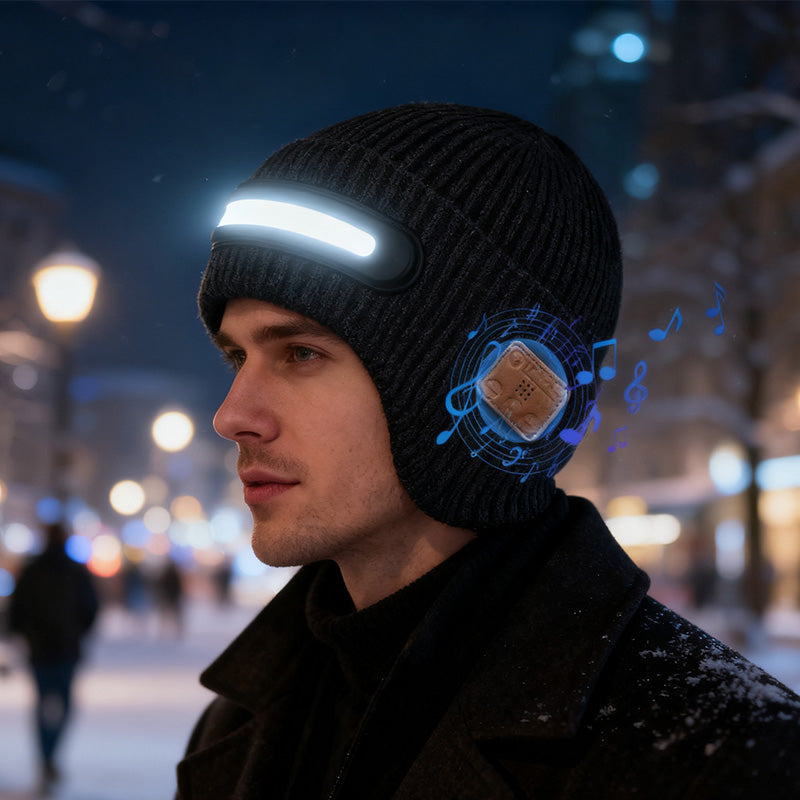 Újratölthető LED sapka Bluetooth-szal