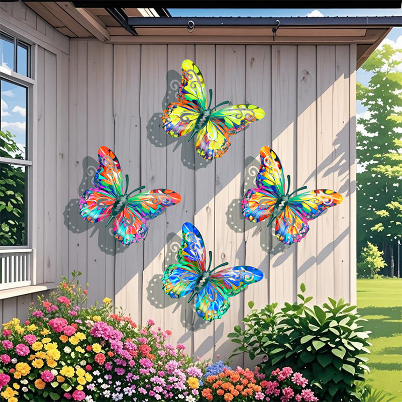 🦋 Fémből készült, pillangó alakú faldekoráció ✨——🌳 Kültéri dekoráció