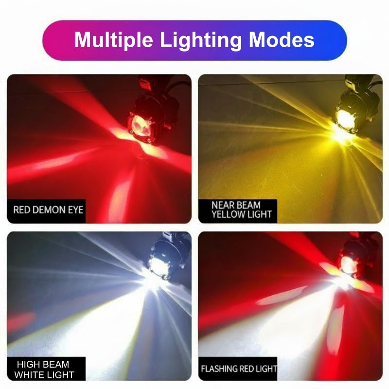 🏍️✨ Legkelendőbb motoros LED keresőlámpák –💡 kétsugaras, nagy intenzitású, vízálló, hatékony hűtés, univerzális 12‑80V 🔧