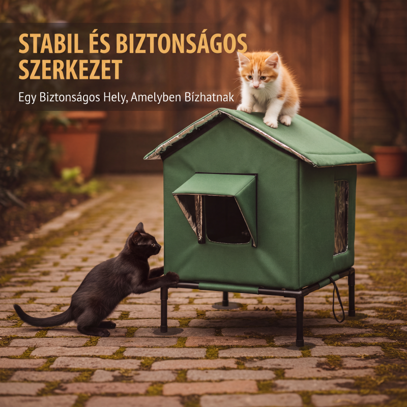 😻 Kültéri, vízálló macskaház, szétszerelhető, emelhető
