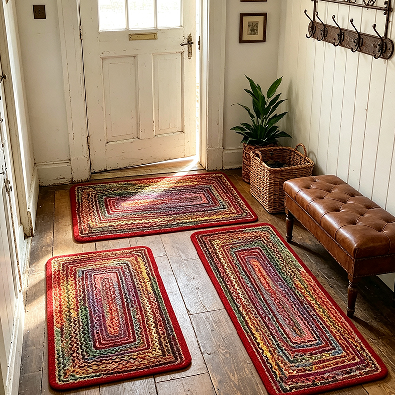 🏠 50% kedvezmény🧵Elegáns szőtt futószőnyeg – Poliészter – Csúszásmentes – Gyorsan nedvszívó 🚪