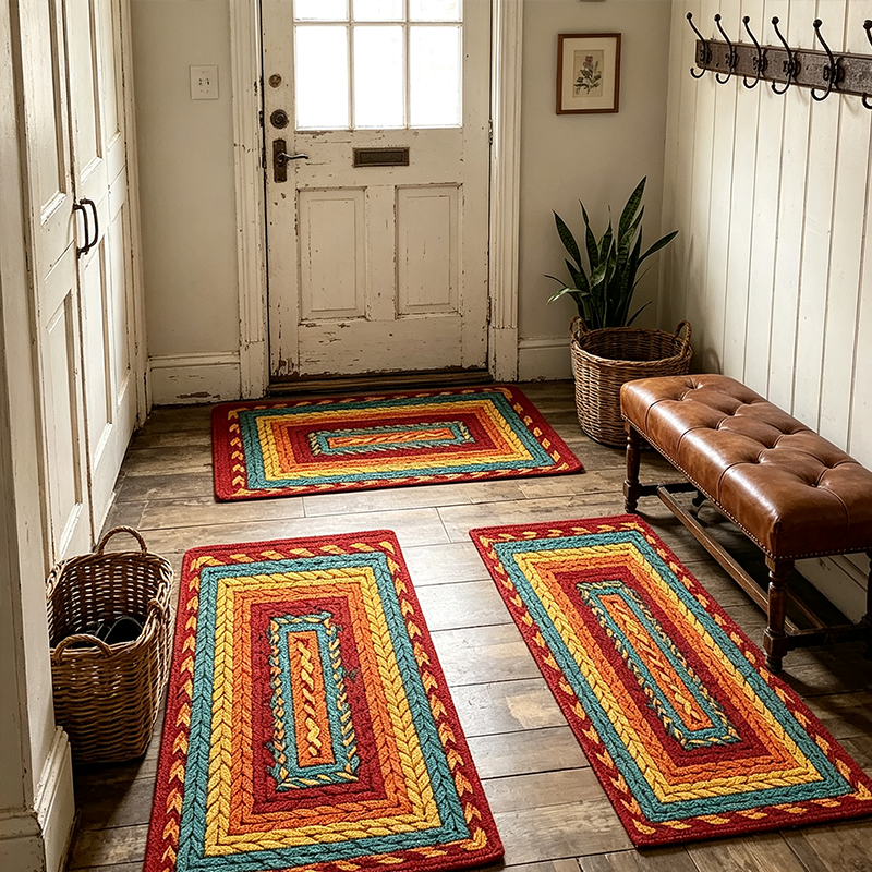 🏠 50% kedvezmény🧵Elegáns szőtt futószőnyeg – Poliészter – Csúszásmentes – Gyorsan nedvszívó 🚪