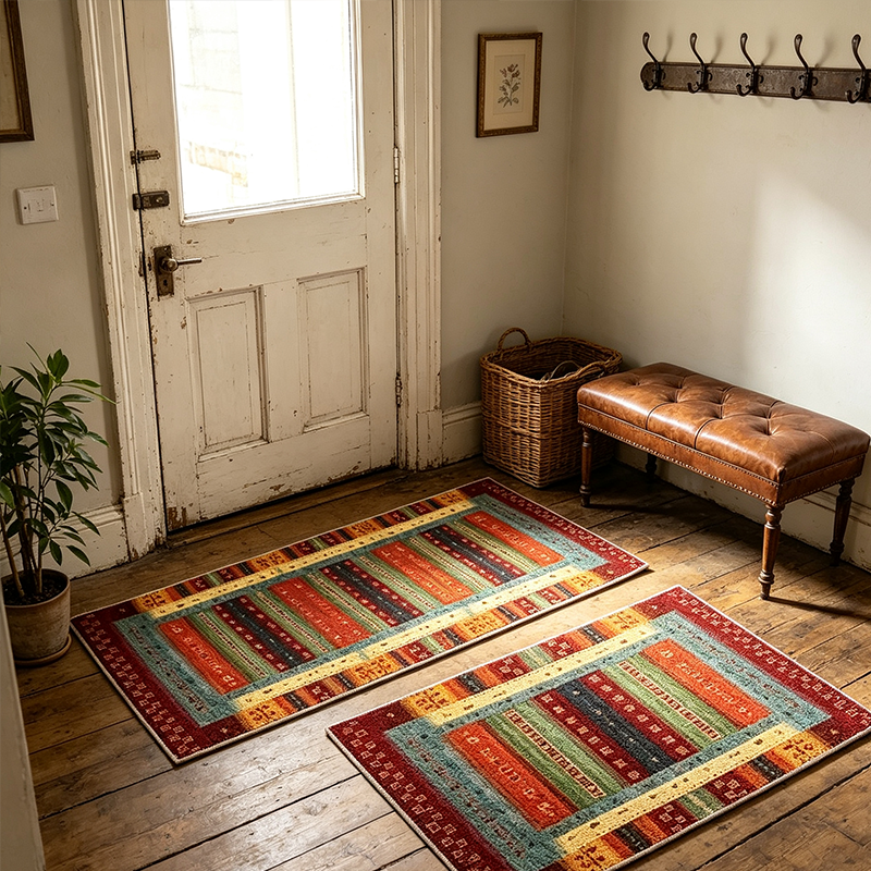 🏠 50% kedvezmény🧵Elegáns szőtt futószőnyeg – Poliészter – Csúszásmentes – Gyorsan nedvszívó 🚪