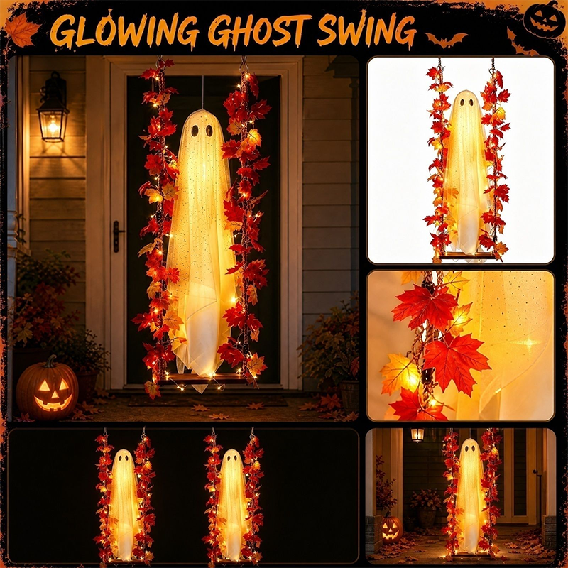 🎃👻 LED-es halloweeni szellemdísz 🍁