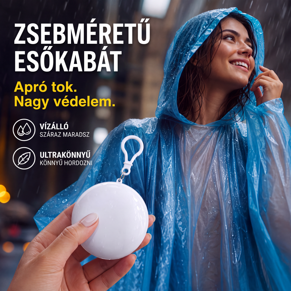 🌧️ Hordozható, egyszer használatos esőkabát – könnyű és hordozható kialakítás🏕️