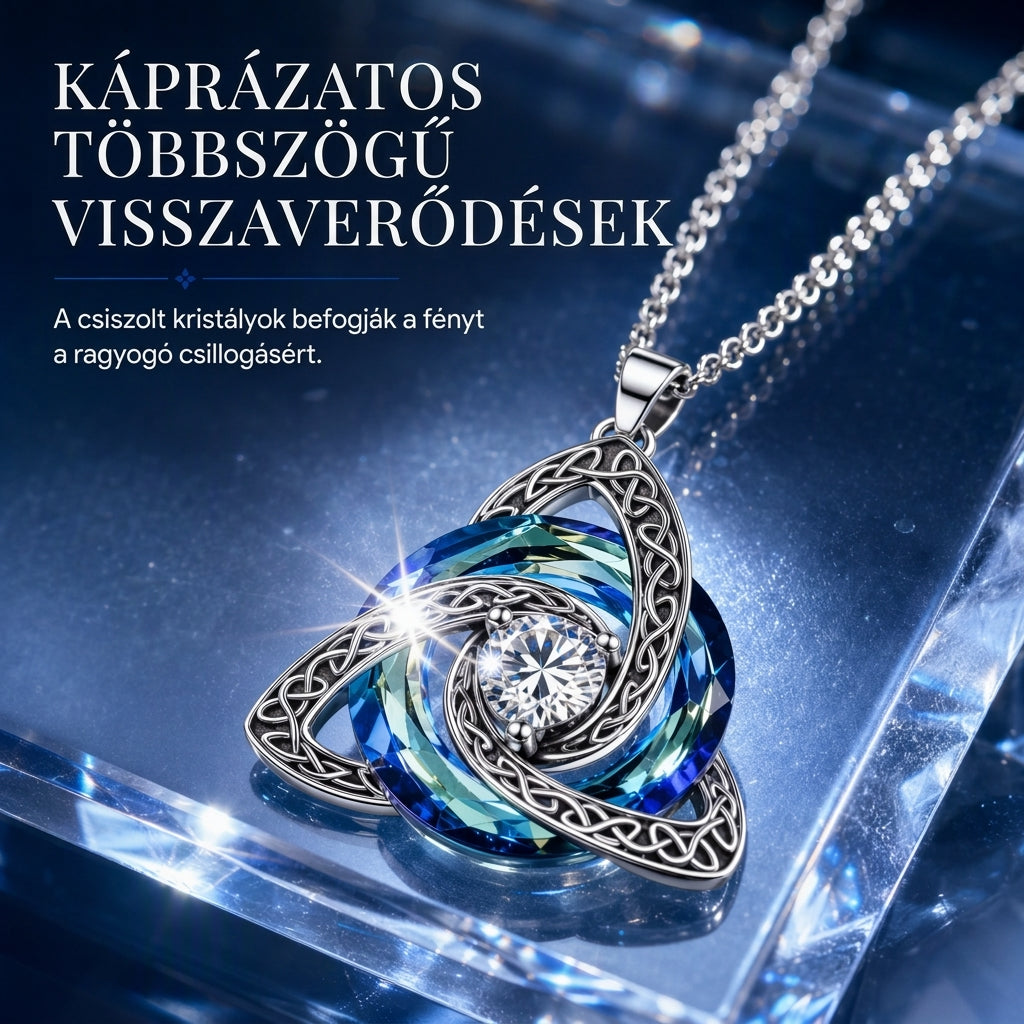 💎 Keltikus csomós nyaklánc – szív alakú cirkónia, 12 színben, állítható hosszúságú. Egy elegáns ajándék a kedvesednek! ✨💖