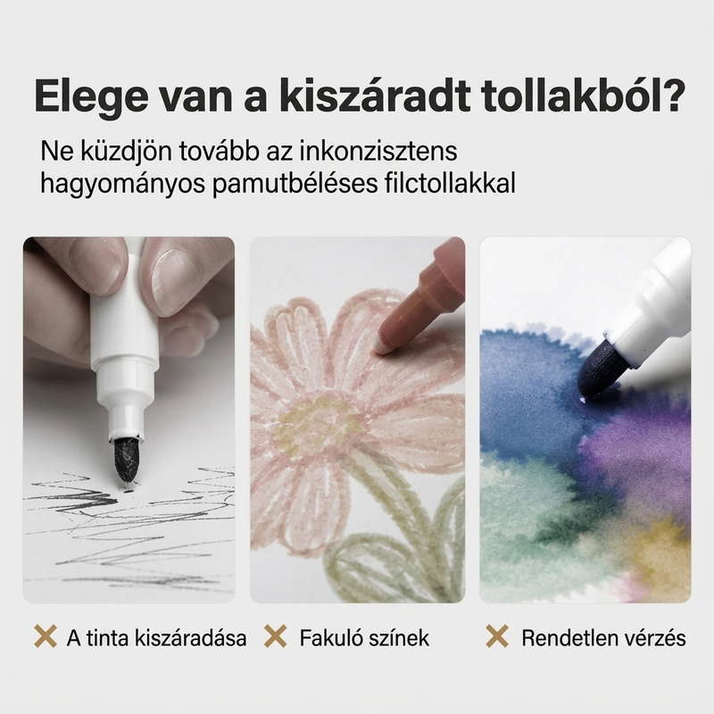 💦 Mosható folyékony akril marker puha ecsetvéggel – Színes alkotás könnyedén, egyszerű tisztítással✨