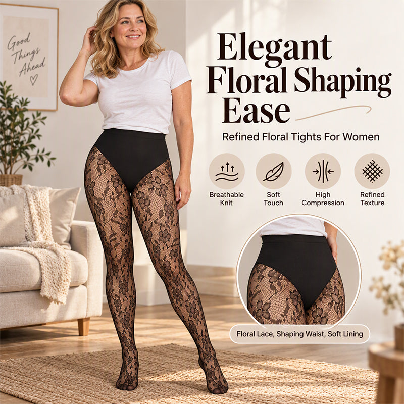👠 Női magas derekú alakformáló csipke hálóharisnya – Elegáns, formáló, kényelmes ✨