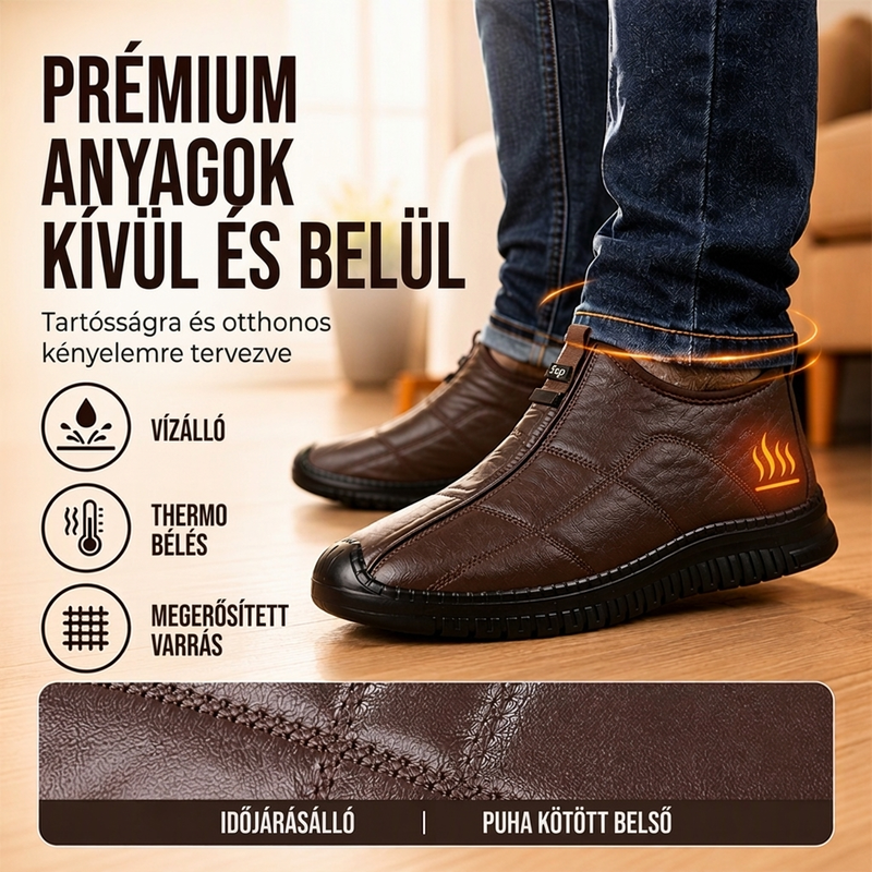 👟🌟 Férfi plüssbélésű csúszásmentes gyaloglócipő – Meleg, puha és stabil viselet téli sétákhoz✨